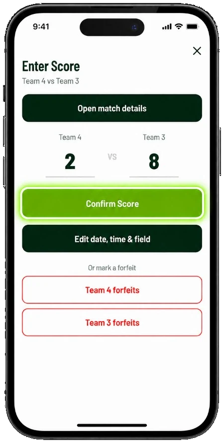 Enter score screen in The Rooster
