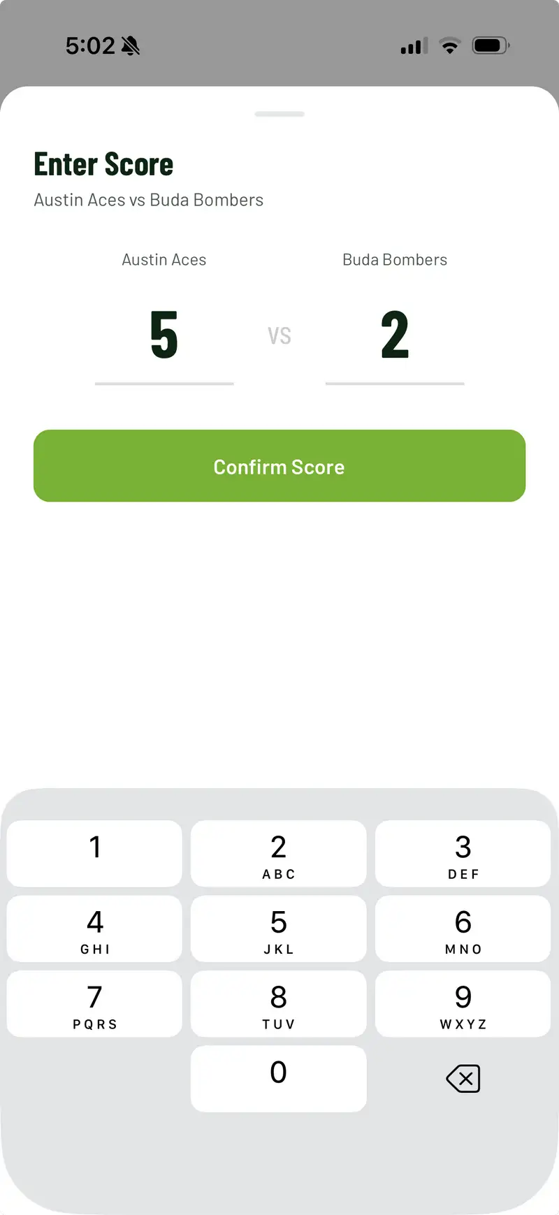 Score and update screen in The Rooster